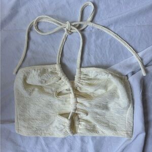 SHEIN Cream Lace-Up Bandeau